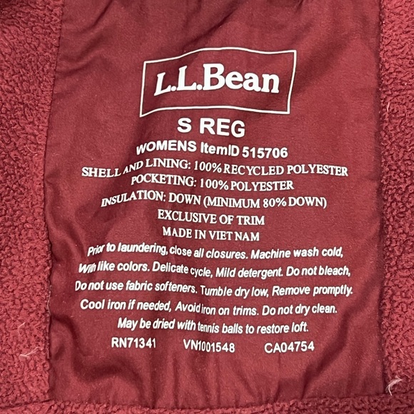 L.L.. Bean Women’s Small 650 Down Filled Puffer Packable Color Block Coat Jacket - Picture 11 of 13